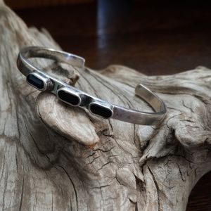 Sterling cuff modern minimal black accents